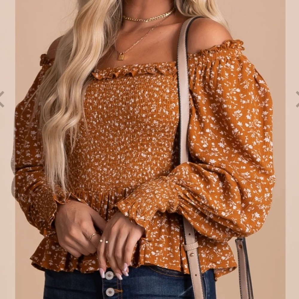 Desert wildflower smocked top